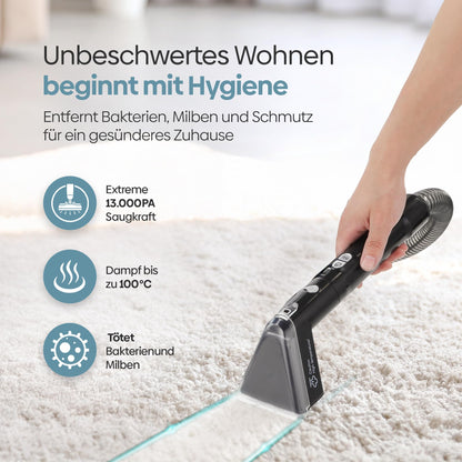 Olvy Teppichreiniger PRO – Polsterreiniger und Nasssauger mit Dampf