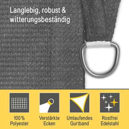 Sol Royal Shade Sails HS9 Sonnensegel - dreieckig 8m Anthrazit