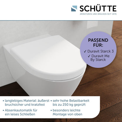 SCHÜTTE WC-Sitz für Duravit Starck 3 mit Absenkautomatik, weiss
