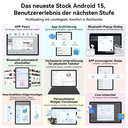 TABWEE T20 Tablet 10 Zoll mit Tastatur - Android 15