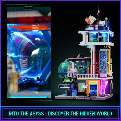 Lumibricks Cyberpunk Schwebezug-Station Baustein-Set mit LED