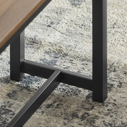 SoBuy OGT25-N Essgruppe – 3-teilig, Holztisch mit 2 Bänken