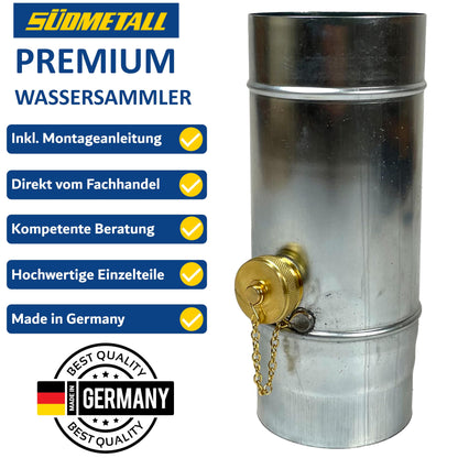 SÜDMETALL Regenwassersammler für Fallrohr - Titanzink 100mm