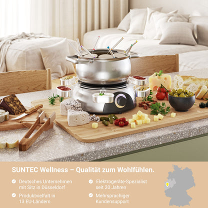 SUNTEC FON-8014 V2A Fondue-Set elektrisch Edelstahl für 8 Personen