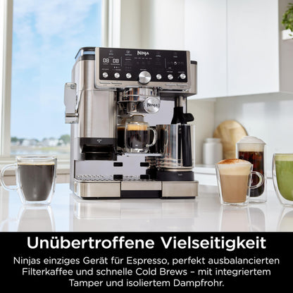 Ninja Luxe Pro 3-in-1 Kaffeemaschine mit Mahlwerk - Silber ES701EU