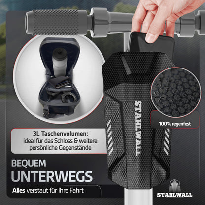 STAHLWALL E-Scooter-Schloss mit Tasche aus feuergehärtetem Stahl