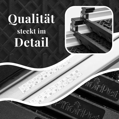 Hunderampe Auto Teleskop Klappbar Alu – Schwarz für grosse Hunde