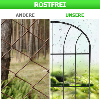 SARSTRY Metall-Gartenzaun Steckzaun Set 10 Paneele 3,3 m 60 cm