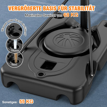 Yohood Basketballständer Outdoor – Höhenverstellbar, 111x72cm Rückwand