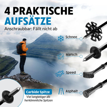 Terra Peak Wanderstöcke Teleskop Aluminium faltbar 110-135 cm