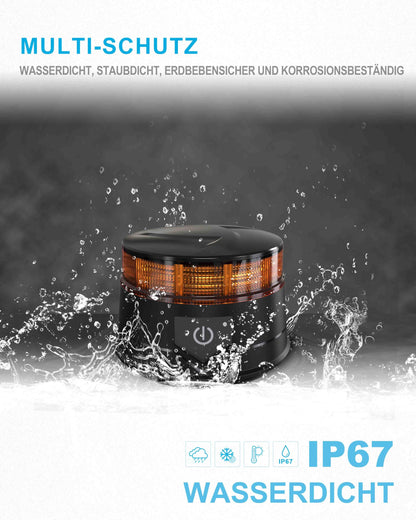 Agrieyes AG-W16R LED Rundumleuchte mit Akku und Fernbedienung, gelb