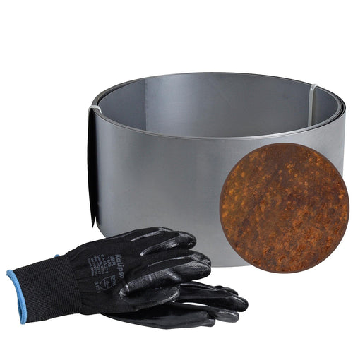 ESTEXO Rasenkante Cortenstahl Beeteinfassung Mähkante 15 cm x 10 m in Edelrost-Optik