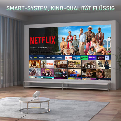 Mini Beamer 1080P Projektor - Netflix-zertifiziert, Autofokus