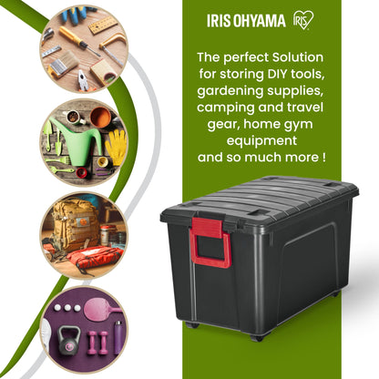 Iris Ohyama SIA-110 Kunststoff-Aufbewahrungsbox - 110l 2er-Set Schwarz