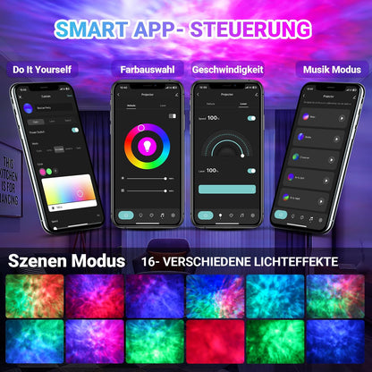 Blubbel LED Sternenhimmel Projektor – WLAN & App-Steuerung