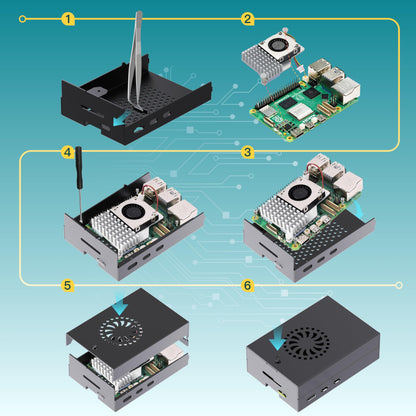 iRasptek Raspberry Pi 5 8GB Starter Kit - 128GB Aluminium