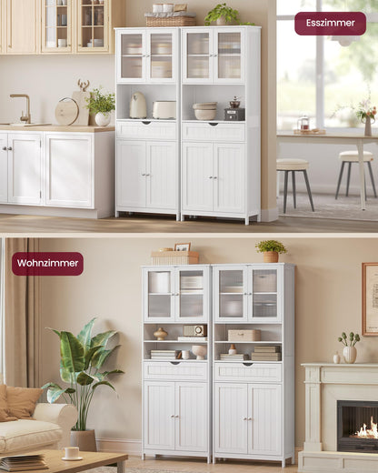 VASAGLE Badezimmerschrank BBC768W01 mit Schublade, wolkenweiss