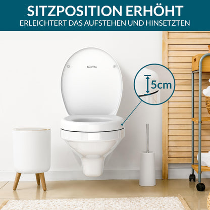BenaVita Premium WC Sitzerhöhung 5 cm - Duroplast Absenkautomatik
