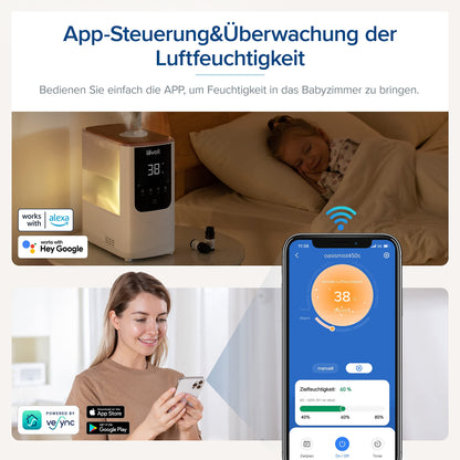 LEVOIT Smart Luftbefeuchter Warm- & Kaltnebel – Weiss