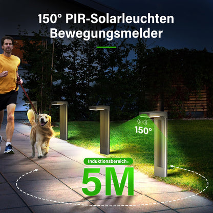 iseeway Solarlampen für Aussen, 4 Stück, 400LM, Bewegungsmelder, IP65
