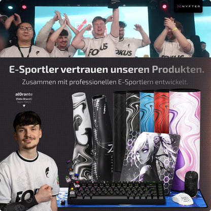 Nyfter XXL Gaming Mauspad Liquid Design 900 x 500 mm, vernähte Kanten