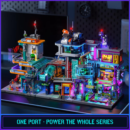 Lumibricks Cyberpunk Spielhalle Klemmbausteine Set mit 2580 Teilen