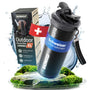 Bachgold Profi Outdoor Wasserfilter Flasche – XL 800ml. Zylindrische Filterflasche zur Trinkwasseraufbereitung im Outdoor-Einsatz.