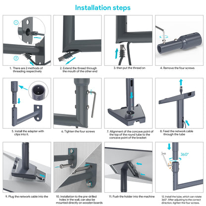 SURVADV Starlink Gen 3 Wandhalterung – lang, 360° verstellbar