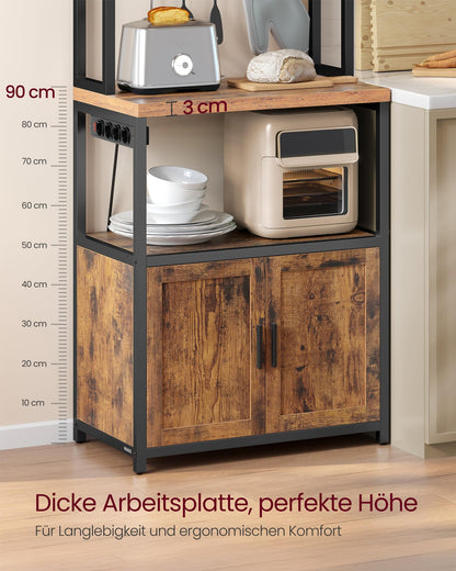 VASAGLE Küchenregal mit Steckdosen KKS058K02, 40 x 60 x 170 cm