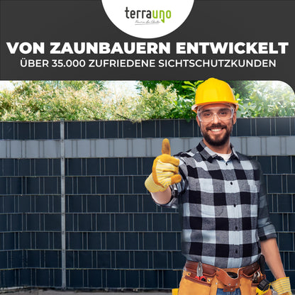 TerraUno Sichtschutzstreifen für Doppelstabmatten, Grau, 26 m Rolle