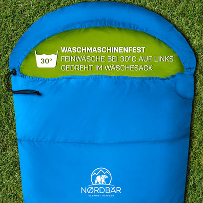 NORDBÄR Kinderschlafsack Mumienschlafsack bis 145 cm Körpergrösse