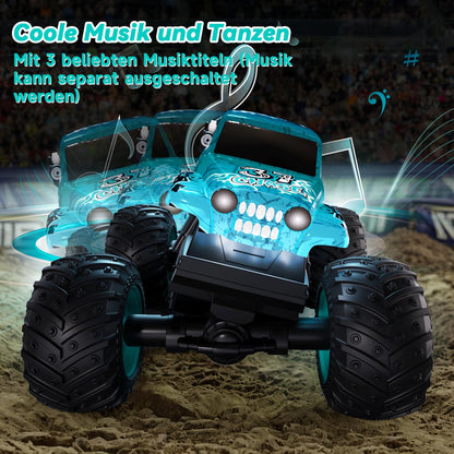 PENGBU RC Monstertruck ferngesteuert 1:20, 2,4 GHz, LED, blau