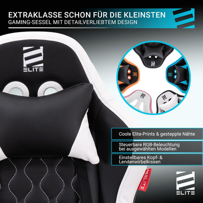 ELITE Pulse Gaming Stuhl Kinder Kunstleder Schwarz/Blau