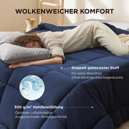 Bedsure Bettdecke 155x220 cm Ganzjahresdecke Steppdecke Blau
