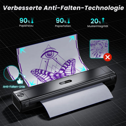 TATTMUSE A887 Tattoo Drucker Bluetooth mit 10 Blatt Transferpapier