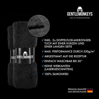 GENTLEMONKEYS Profi Autopflege Set – Wasserlos für Innen & Aussen