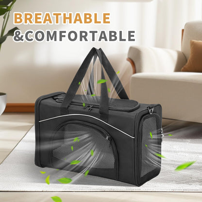 Petsfit Flugzeug Transporttasche Katze Hund - M Schwarz