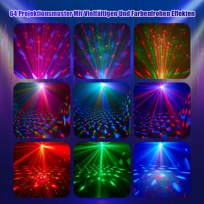 Vicalo 4-in-1 Disco Partylicht WRL29, RGB LED mit Musiksteuerung