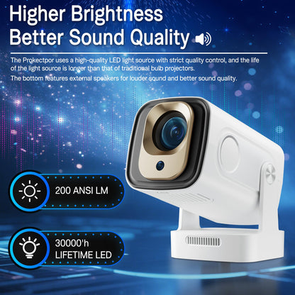 Mini Videoprojektor 4K Android 11.0 - 12000 Lumen, 180° Dreh
