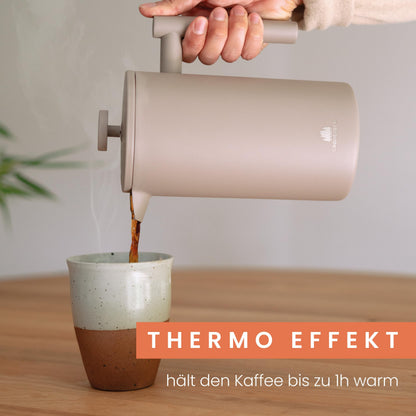 Groenenberg French Press Earth, Thermo-Kaffeebereiter aus Edelstahl
