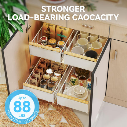 iHomara Schubladen-Organisator 2 Stk. Metall 53x30x16cm