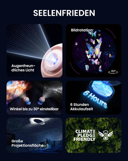 POCOCO Sternenhimmel Projektor, Galaxy Nachtlicht mit 2 Discs & Timer