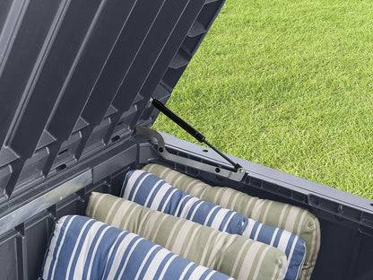 Koll Living Auflagenbox Kissenbox Holzoptik 570L – Anthrazit