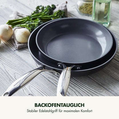 GreenPan Valencia Pro Keramik Bratpfannen-Set 20/26 cm Grau