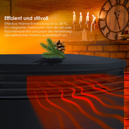 KESSER® Prio Elektrokamin mit Heizung – WiFi App, 1900W