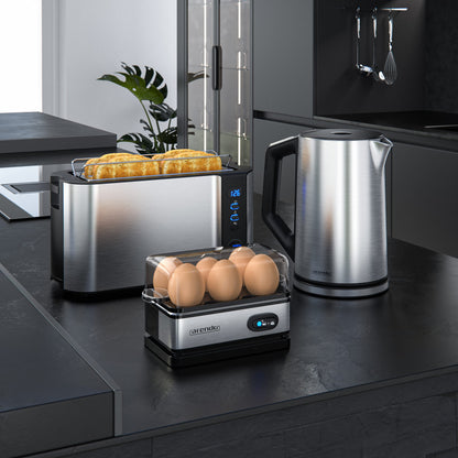 Arendo Wasserkocher Toaster Eierkocher Set – Edelstahl