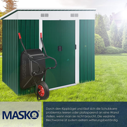 MASKO Schubkarre 100L 250kg Luftreifen Stahlfelge verzinkt