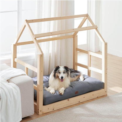 BEDSURE Hundekissen XL waschbar, Hundebett 111 x 89 cm grau