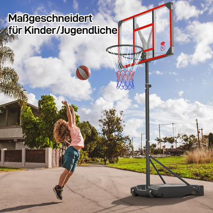 Yohood Basketballkorb LX-908 mit Rollen, höhenverstellbar 147–260 cm