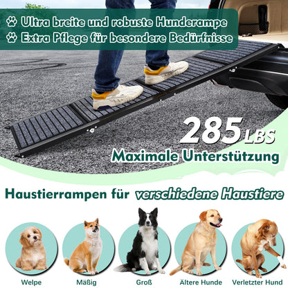 Faltbare Hunderampe Auto 180x50cm – Rutschfest für grosse Hunde SUV/LKW